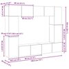 vidaXL TV-benksett 8 pcs Gammelt tre 80 x 30 x 30 cm Konstruert tre