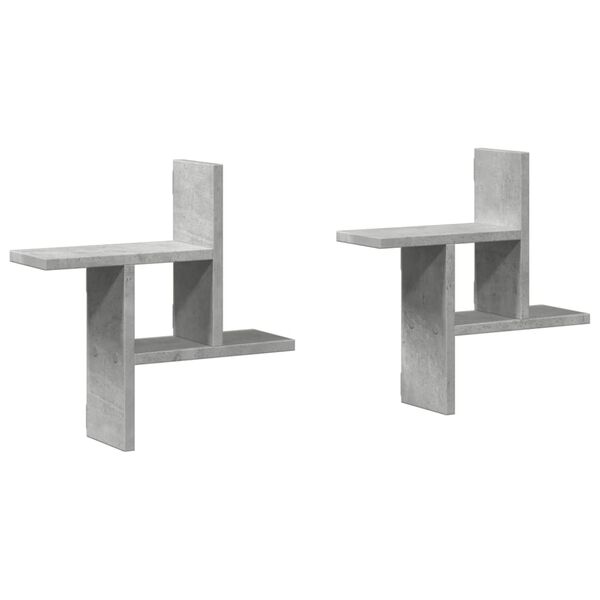 vidaXL Vegghyller 2 stk betonggr&aring; 38x12x38 cm sponplate