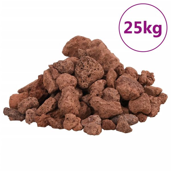 vidaXL Lavasteiner 25 kg r&oslash;d 1-2 cm