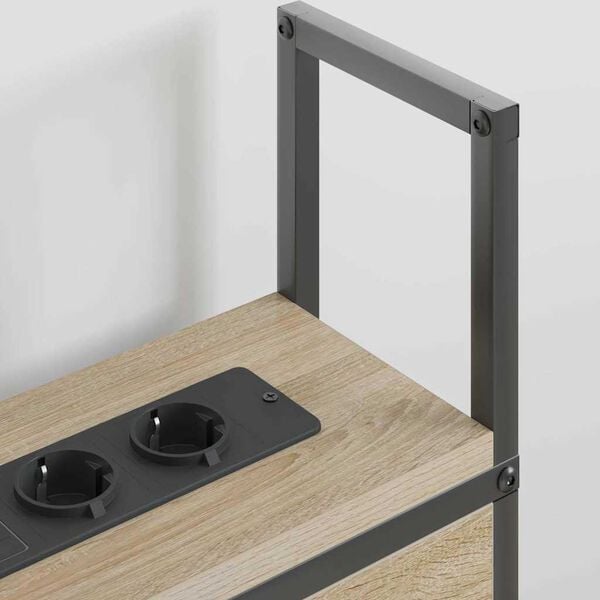 vidaXL Oppbevaringshodegjerde med Ladeplass med hylle Sonoma eik 98 cm