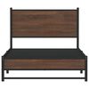 vidaXL Sengeramme i metall uten madrass brun eik 100x200 cm