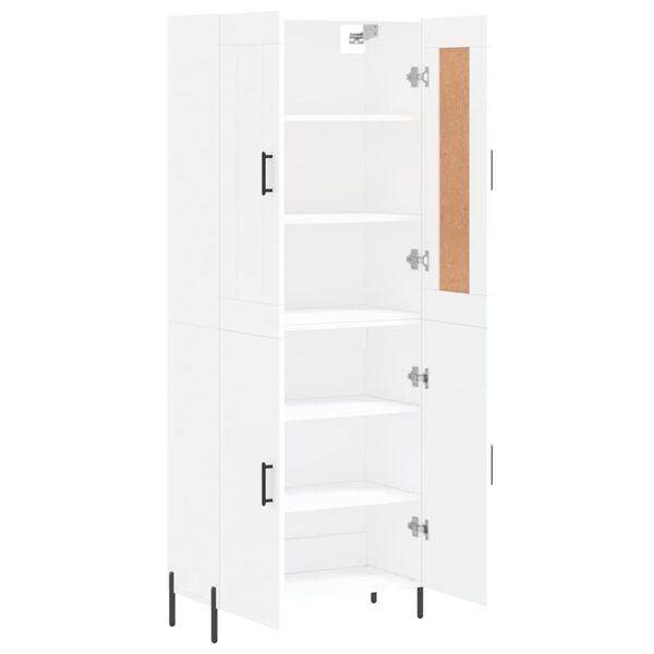 vidaXL Highboard hvit 69,5x34x180 cm konstruert tre