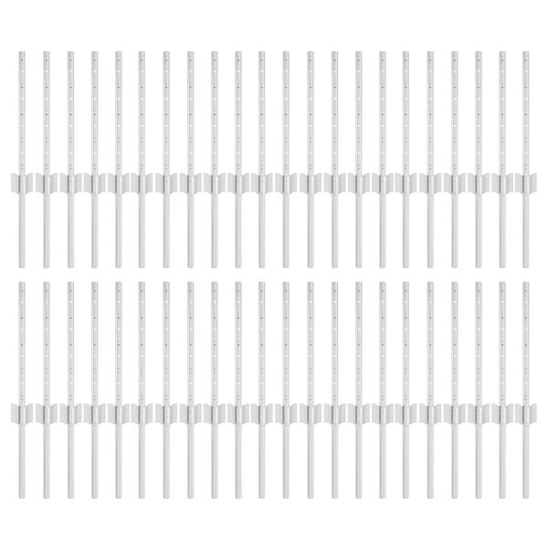 vidaXL Gjerdepåle 44 pcs sølv 80 cm Stål