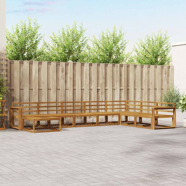 vidaXL Utend&oslash;rs sofa-sett 8 pcs Naturlig Solid akasietre