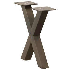 vidaXL Salongbordben X-formet 2 stk naturst&aring;l 37x(30-31) cm st&aring;l
