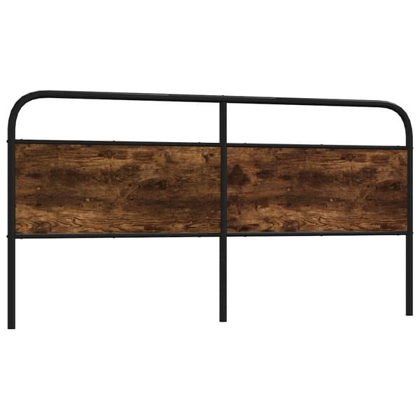 vidaXL Utskiftbar sengegavl r&oslash;kt eik 200 cm st&aring;l og konstruert tre