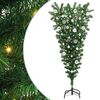 vidaXL Omvendt kunstig forbelyst juletre med kule sett gr&oslash;nn 150 cm
