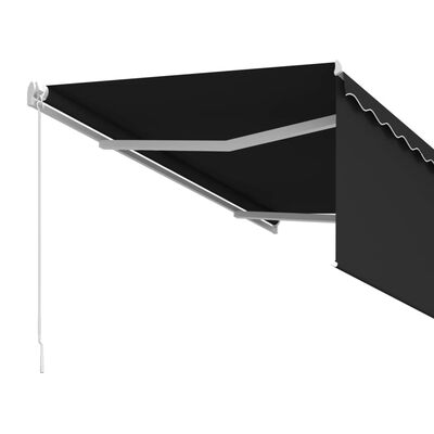 vidaXL Manuell uttrekkbar markise med rullegardin 3x2,5 m antrasitt