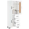 vidaXL Highboard hvit 69,5x34x180 cm konstruert tre