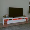 vidaXL TV-benk med LED-lys hvit 230x36,5x40 cm
