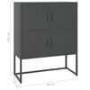 vidaXL Highboard antrasitt 80x35x100 cm st&aring;l