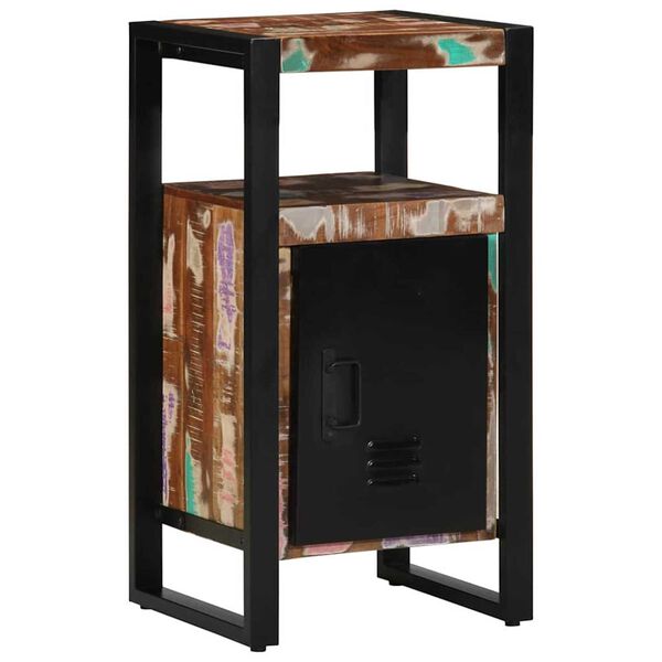 vidaXL Baderomsinnredningssett med hylle 4 pcs Brun Massiv Reclaim Tre