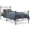 vidaXL Sengeramme i metall med hode- og fotgavl svart 75x190 cm