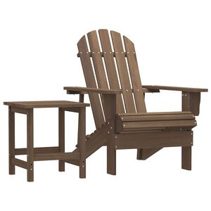 vidaXL Adirondack hagestol med bord heltre gran brun