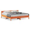 vidaXL Sengeramme uten madrass voksbrun 200x200 cm heltre furu