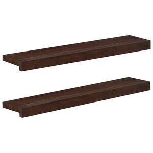 vidaXL Vinduplanker 2 stk. M&oslash;rk brun 70 x 15 x 2 cm Massiv b&oslash;ketre