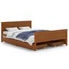 vidaXL Sengeramme med 4 skuffer honningbrun heltre furu 140x200 cm