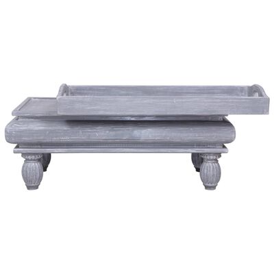 vidaXL Salongbord grå 90x50x40 cm heltre mahogni