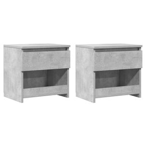 vidaXL Nattbord 2 stk betonggr&aring; 40x30x39 cm konstruert tre