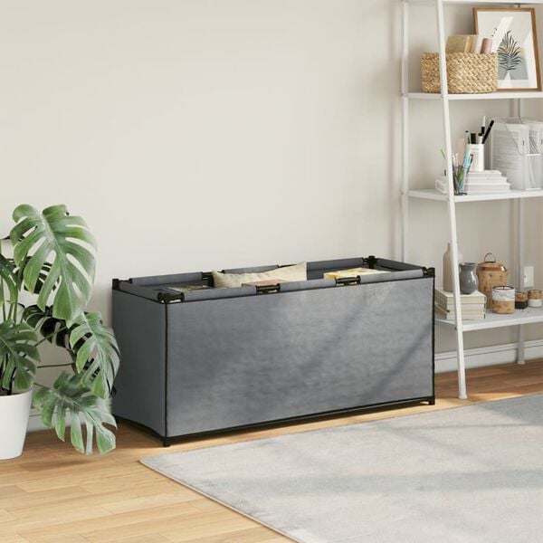 vidaXL Putekasse gr&aring; 105x34,5x45 cm stoff