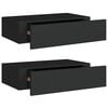 vidaXL Veggmonterte skuffehyller 2 stk svart 40x23,5x10 cm MDF