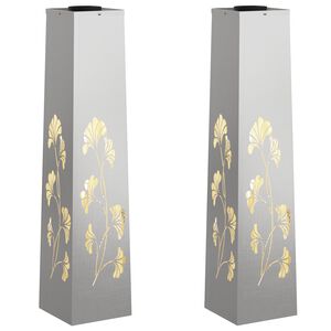 vidaXL Solenergi LED stibelys 2 stk. Varmhvit 18 x 18 x 80 cm