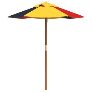 vidaXL Hageparasoll for barn med trestang &Oslash;120x140 cm