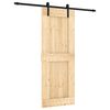 vidaXL Skyved&oslash;r Naturlig og svart 80 x 210 cm Massiv Furu Tre