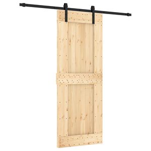 vidaXL Skyved&oslash;r Naturlig og svart 80 x 210 cm Massiv Furu Tre