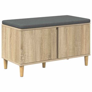 vidaXL Gangbenk Sonoma eik 80 x 38 x 46 cm Konstruert treverk og stoff