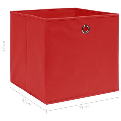 vidaXL Oppbevaringsbokser 10 stk rød 32x32x32 cm stoff