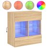 vidaXL Vegghengt TV-benk med LED sonoma eik 58,5x30x60,5 cm