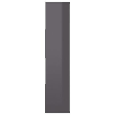 vidaXL Bokhylle/Romdeler høyglans grå 110x24x110 cm sponplate