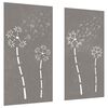 vidaXL Veggdekorasjoner hage 2 stk 105x55 cm cortenst&aring;l blomsterdesign