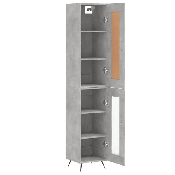 vidaXL Highboard betonggr&aring; 34,5x34x180 cm konstruert tre