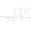 vidaXL Sengeramme i metall med hodegavl hvit 120x190 cm