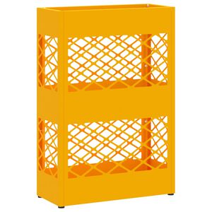 vidaXL Regn paraplystativ Sennepsgul 28 x 12 x 41 cm St&aring;l