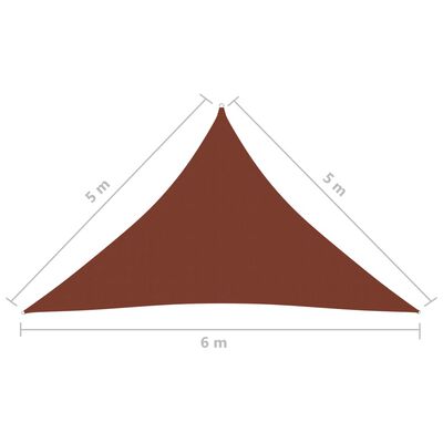 vidaXL Solseil oxfordstoff trekantet 5x5x6 m terrakotta