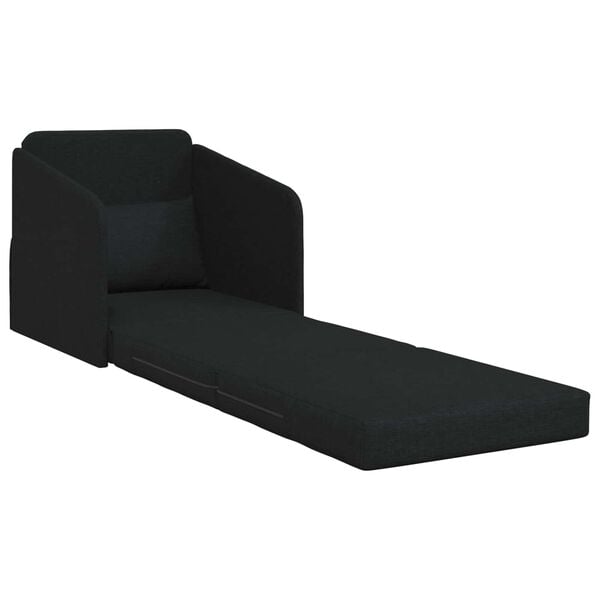 vidaXL Sammenleggbar Sofa seng Svart 65 x 80 x 83 cm stoff