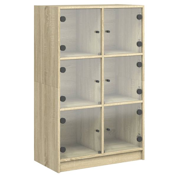 vidaXL Highboard med dører sonoma eik 68x37x109 cm konstruert tre