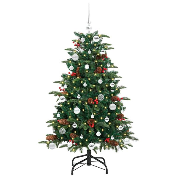 vidaXL Kunstig juletre med 150 LED gr&oslash;nn 150 cm PVC og Metall og Plast