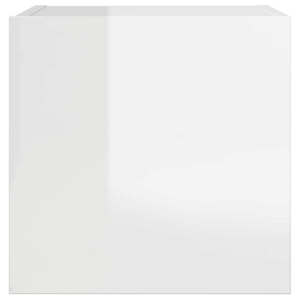 vidaXL Vegghengt TV-benk høyglans hvit 30,5x30x30 cm