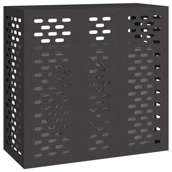 vidaXL Deksel til klimaanlegg Svart 110 x 50 x 105 cm St&aring;l