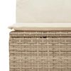 vidaXL Hagebenk med pute Beige Poly rattan