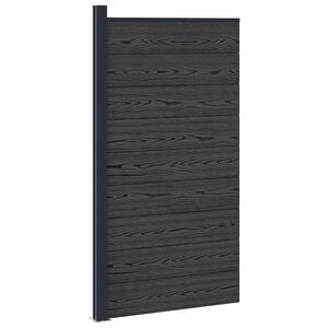 vidaXL Gjerdeplate WPC og Aluminium Svart