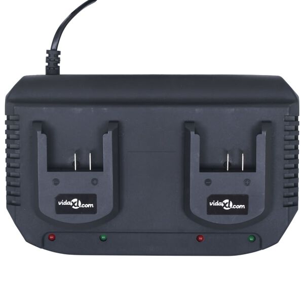 vidaXL Hurtiglader til 20V Li-ion batterier dobbel
