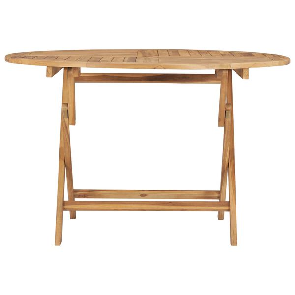 vidaXL Sammenleggbart hagebord Ø 120 cm heltre teak