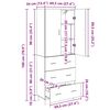 vidaXL H&oslash;yskap med skuff 2 pcs Artisan Eik Sponplater og glass