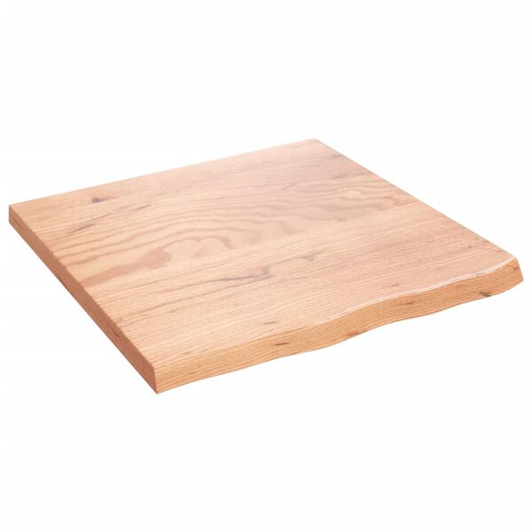 vidaXL Bordplate lysebrun 60x60x(2-4) cm behandlet heltre eik