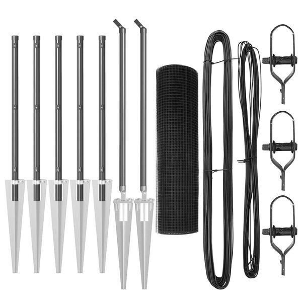 vidaXL Gjerdep&aring;le Gr&aring; 10 x 0,5 m (25 x 25 mm nett) St&aring;l